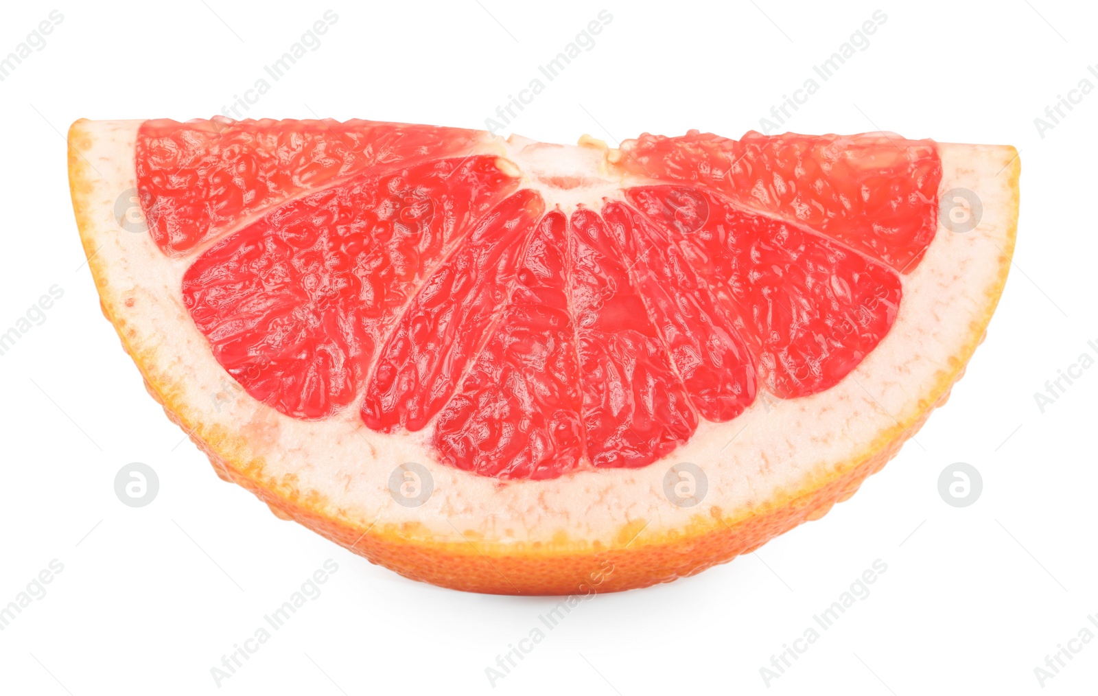 Photo of Cut ripe grapefruit isolated on white. Citrus fruit