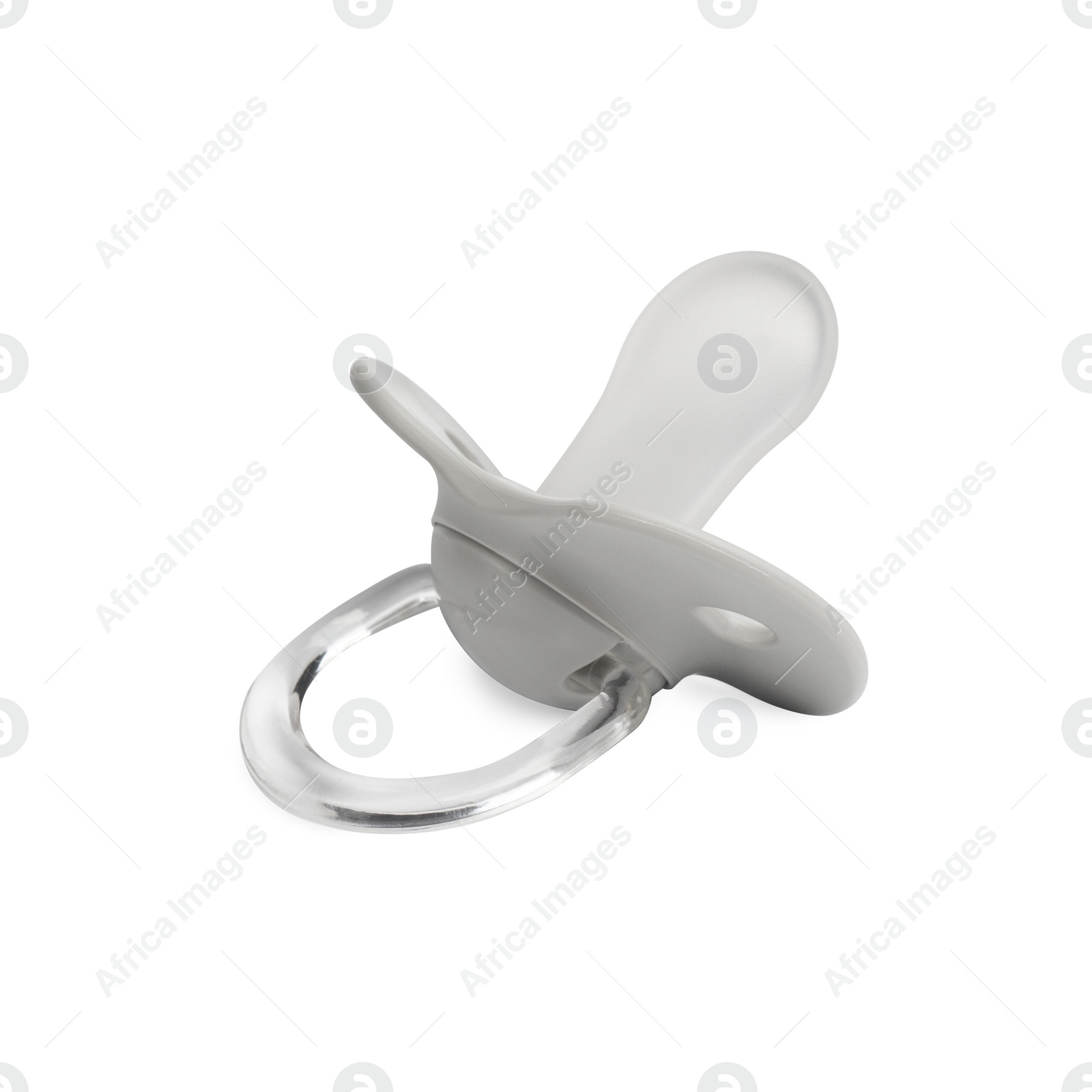 Photo of New grey baby pacifier isolated on white