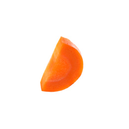 Photo of Piece of fresh ripe carrot isolated on white