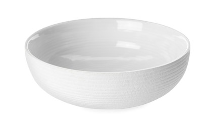 Photo of Beautiful new clean bowl on white background