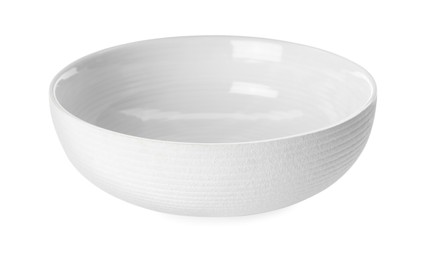 Beautiful new clean bowl on white background