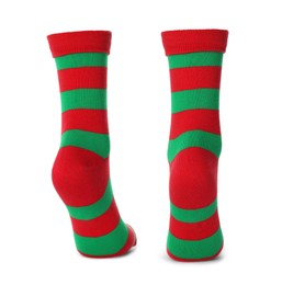 Image of Pair of bright striped socks isolated on white