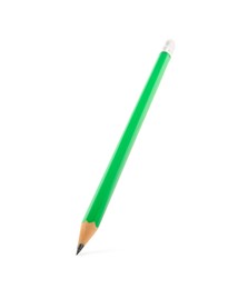 Sharp graphite pencil isolated on white. School stationery