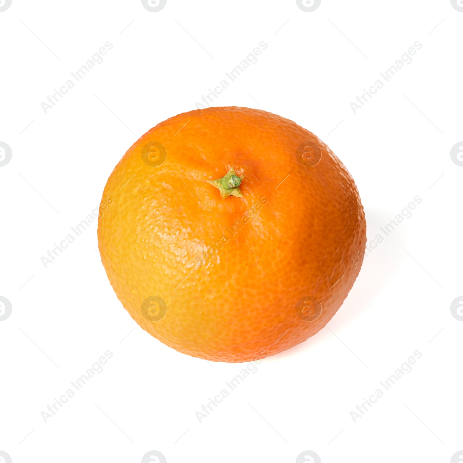 Photo of One fresh ripe tangerine isolated on white