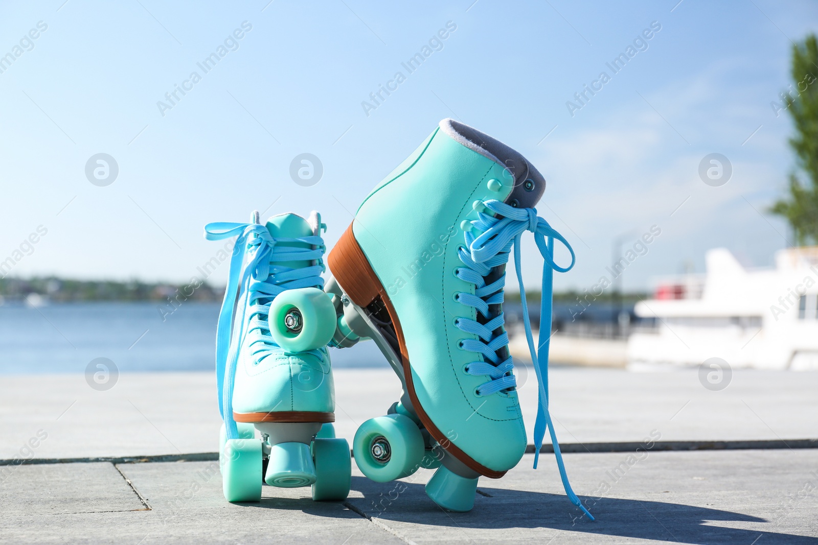 Photo of Vintage roller skates outdoors on sunny day