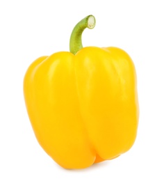 Ripe yellow bell pepper isolated on white