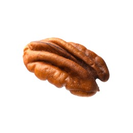 Photo of One tasty pecan nut isolated on white