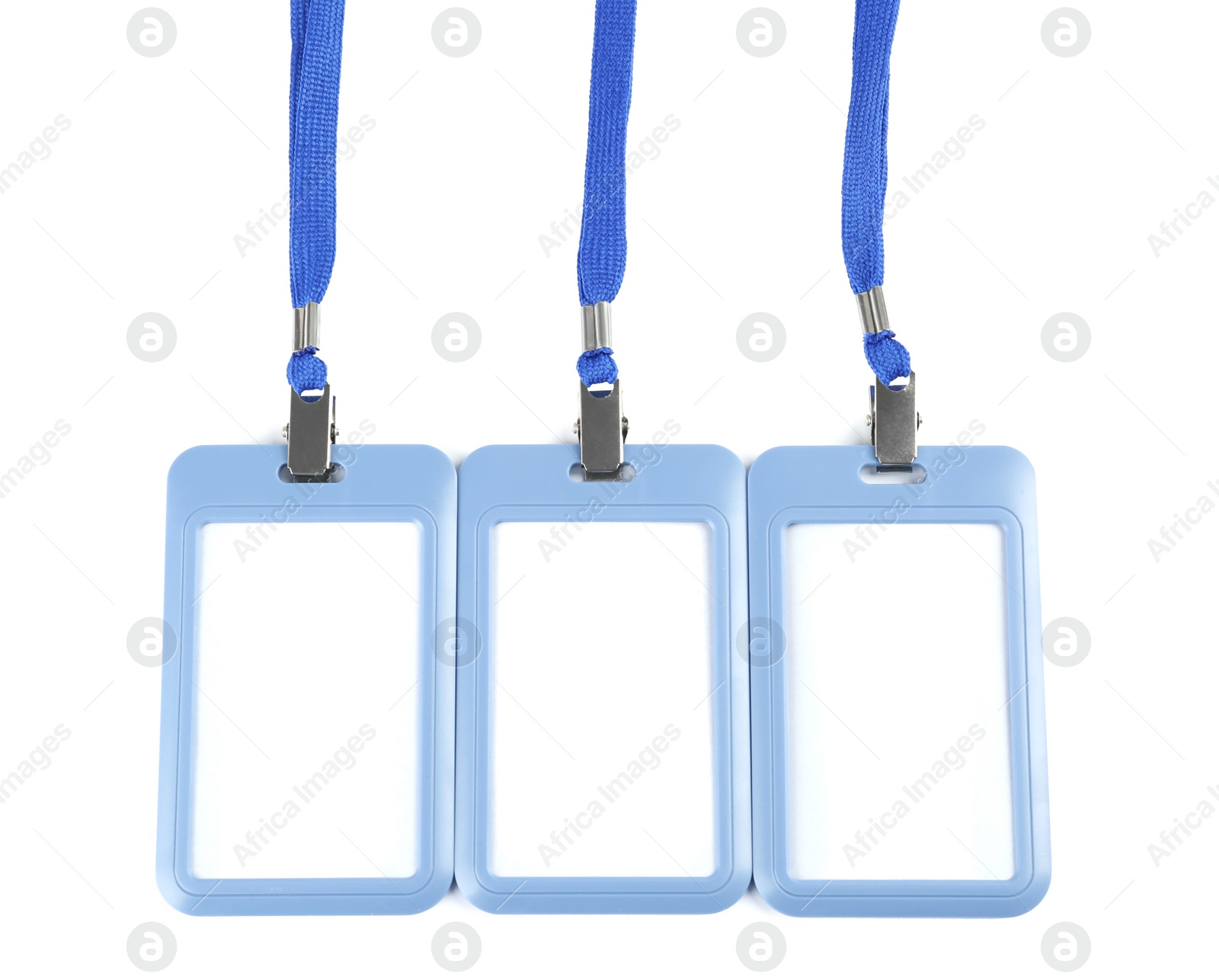 Photo of Blank badges on white background. Mockup for design