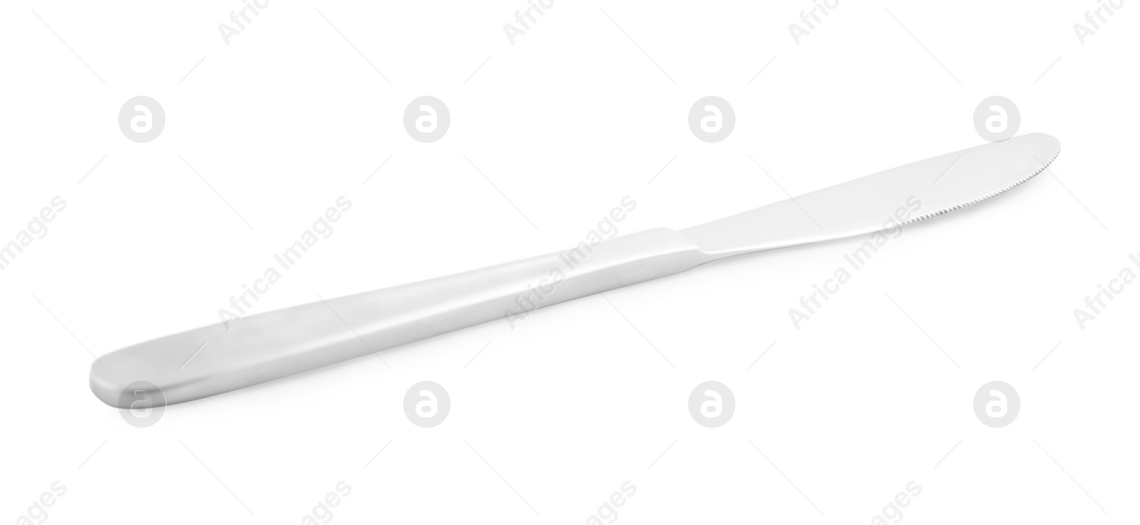 Photo of New clean shiny knife isolated on white