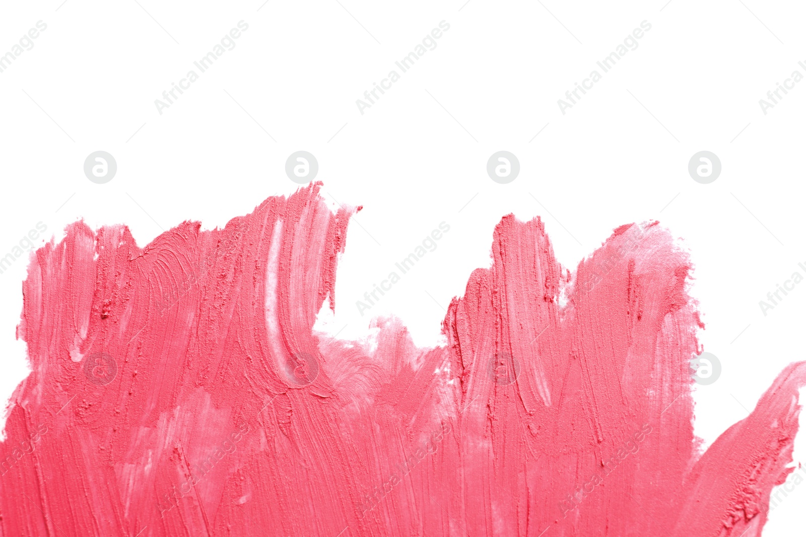 Photo of Strokes of lipstick on white background, top view