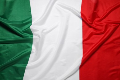 Photo of Flag of Italy as background, top view