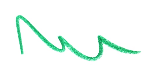 Photo of Green hand drawn pencil scribble on white background