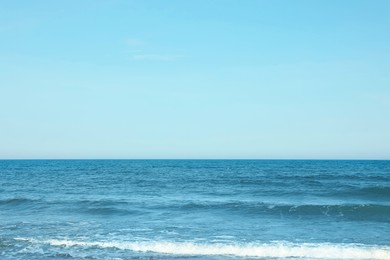 Photo of Picturesque view of beautiful sea and blue sky on sunny day