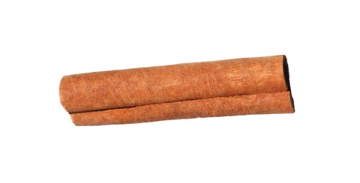 Photo of One aromatic cinnamon stick isolated on white