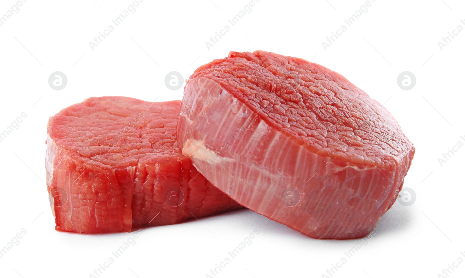 Photo of Fresh raw beef cut isolated on white