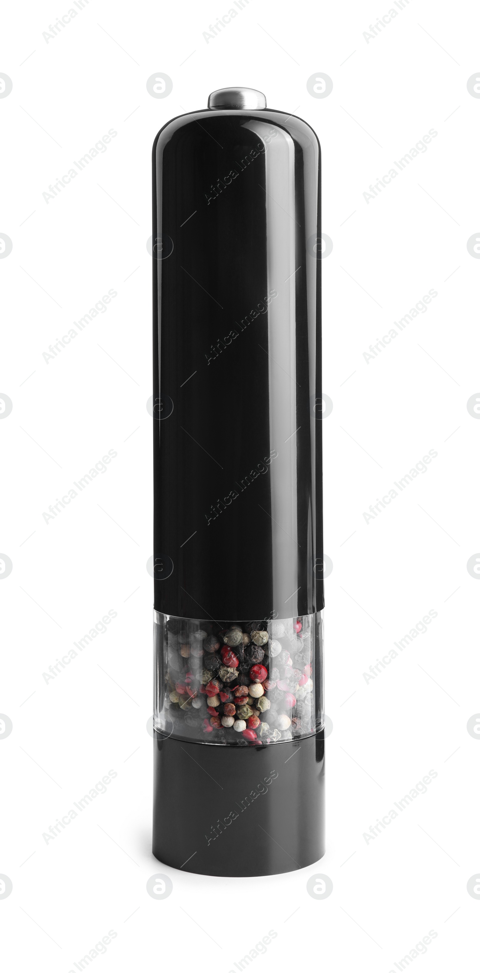 Photo of One stylish pepper shaker isolated on white