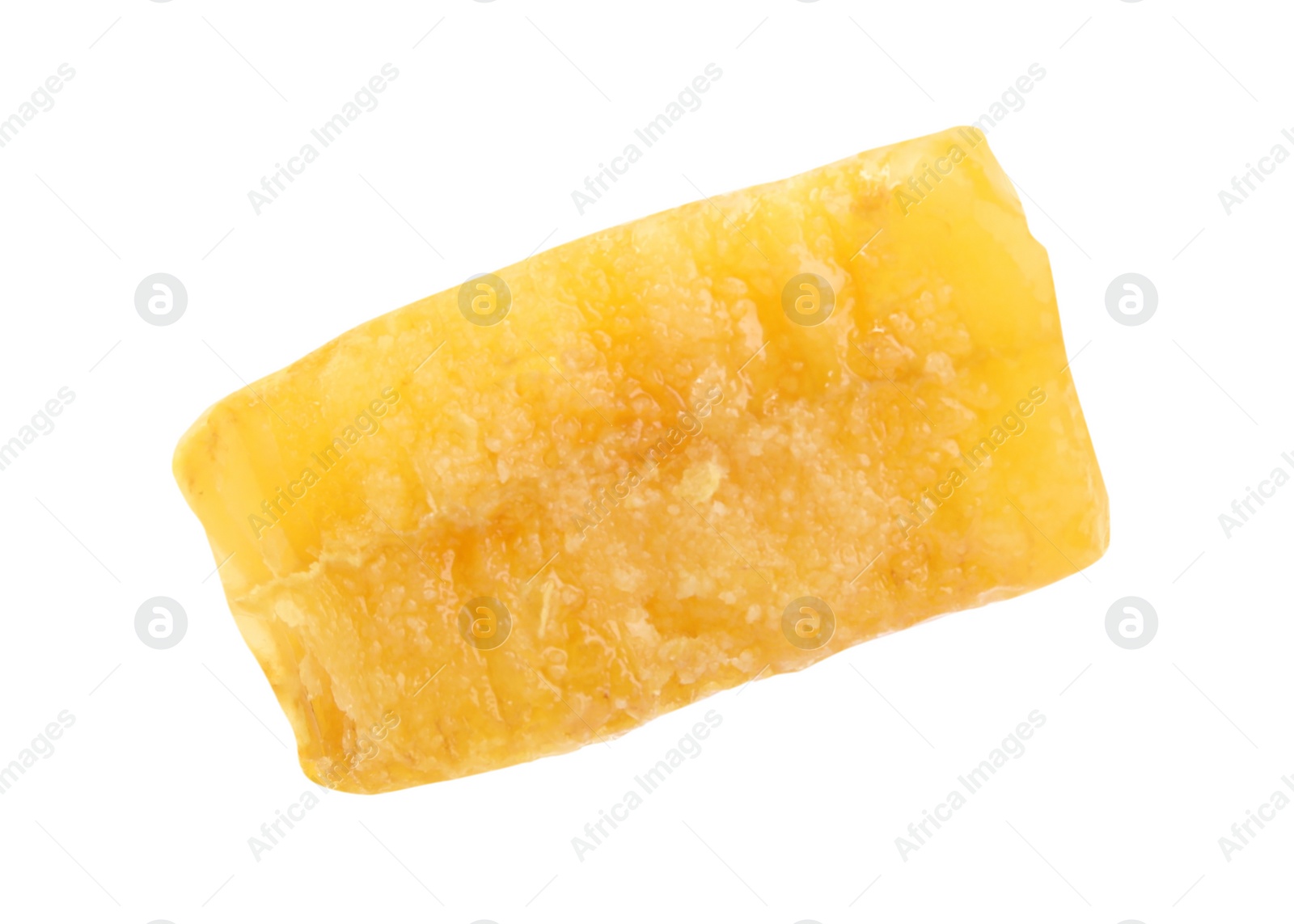 Photo of Piece of tasty fresh honeycomb isolated on white