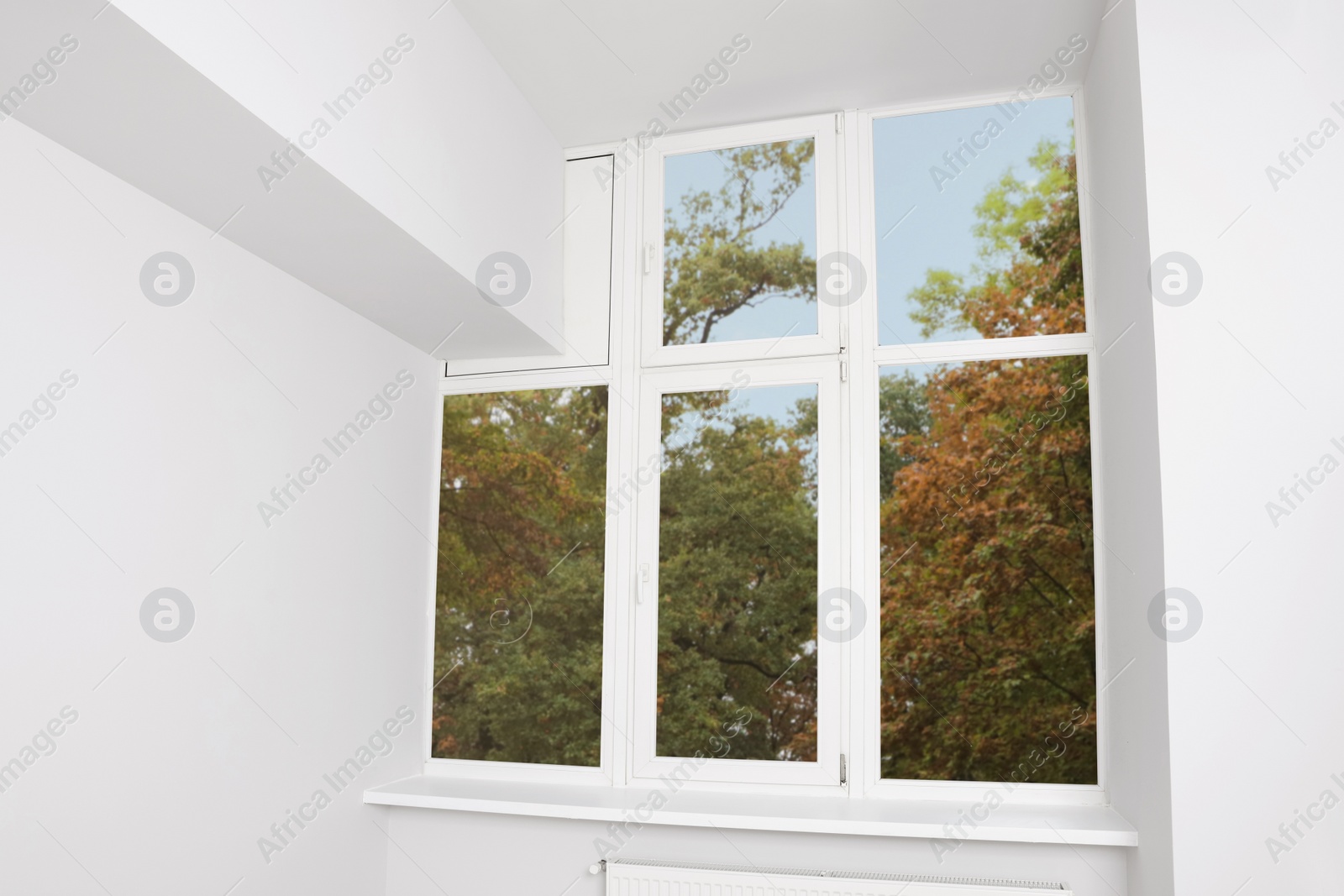 Photo of Empty office room with clean window. Interior design