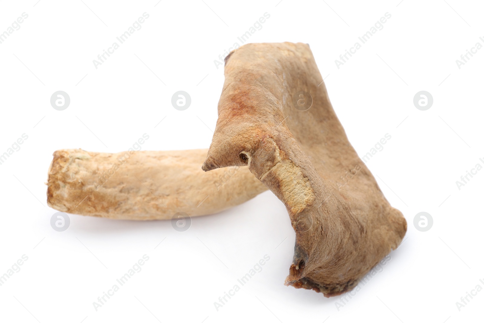 Photo of Dried aromatic chanterelle mushroom isolated on white