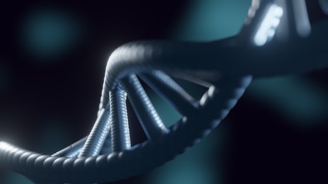 Structure of DNA on dark background. Illustration