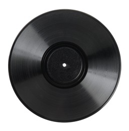 Black vintage vinyl record isolated on white
