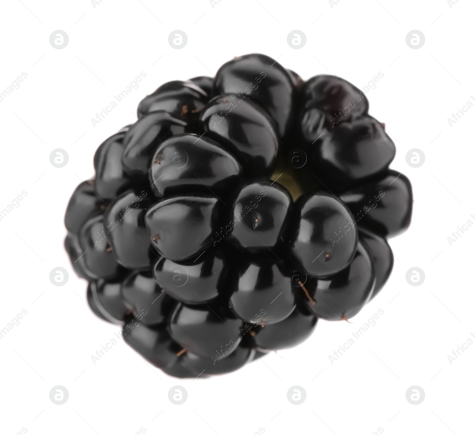 Photo of One tasty ripe blackberry isolated on white