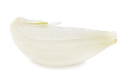 Photo of Piece of fresh ripe onion on white background