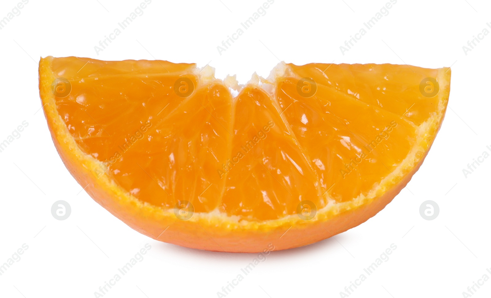 Photo of Piece of fresh ripe tangerine isolated on white