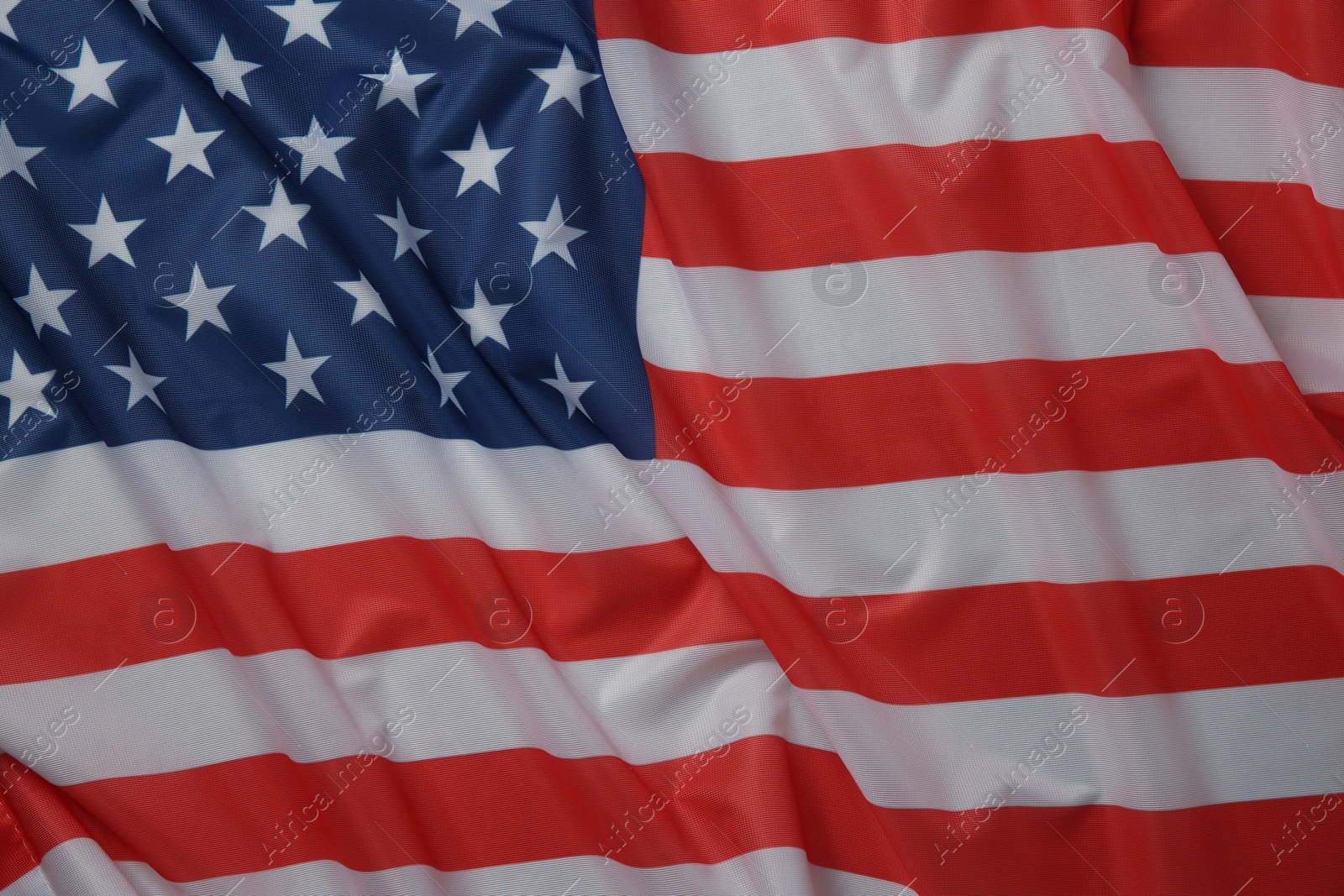 Photo of Flag of USA as background, top view