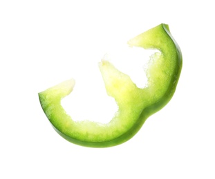 Photo of Cut fresh bell pepper on white background