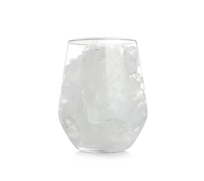 Ice cubes in glass isolated on white