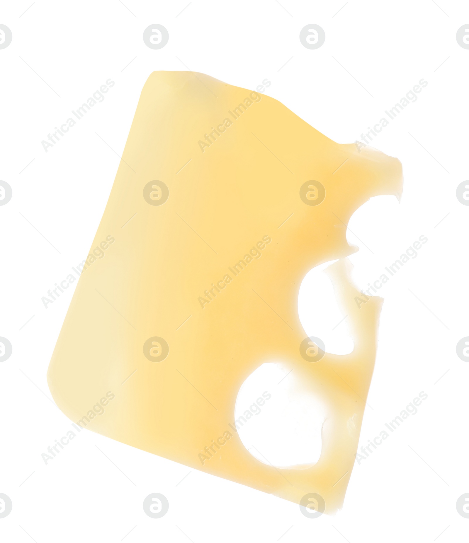 Photo of Piece of tasty cheese isolated on white