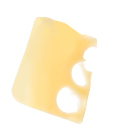 Piece of tasty cheese isolated on white