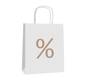 Image of Paper bag with percent sign isolated on white