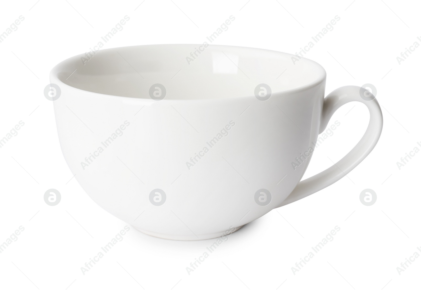 Photo of One clean ceramic cup isolated on white