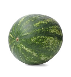 Photo of Whole ripe watermelon on white background