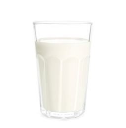 Glass of milk on white background. Fresh dairy product