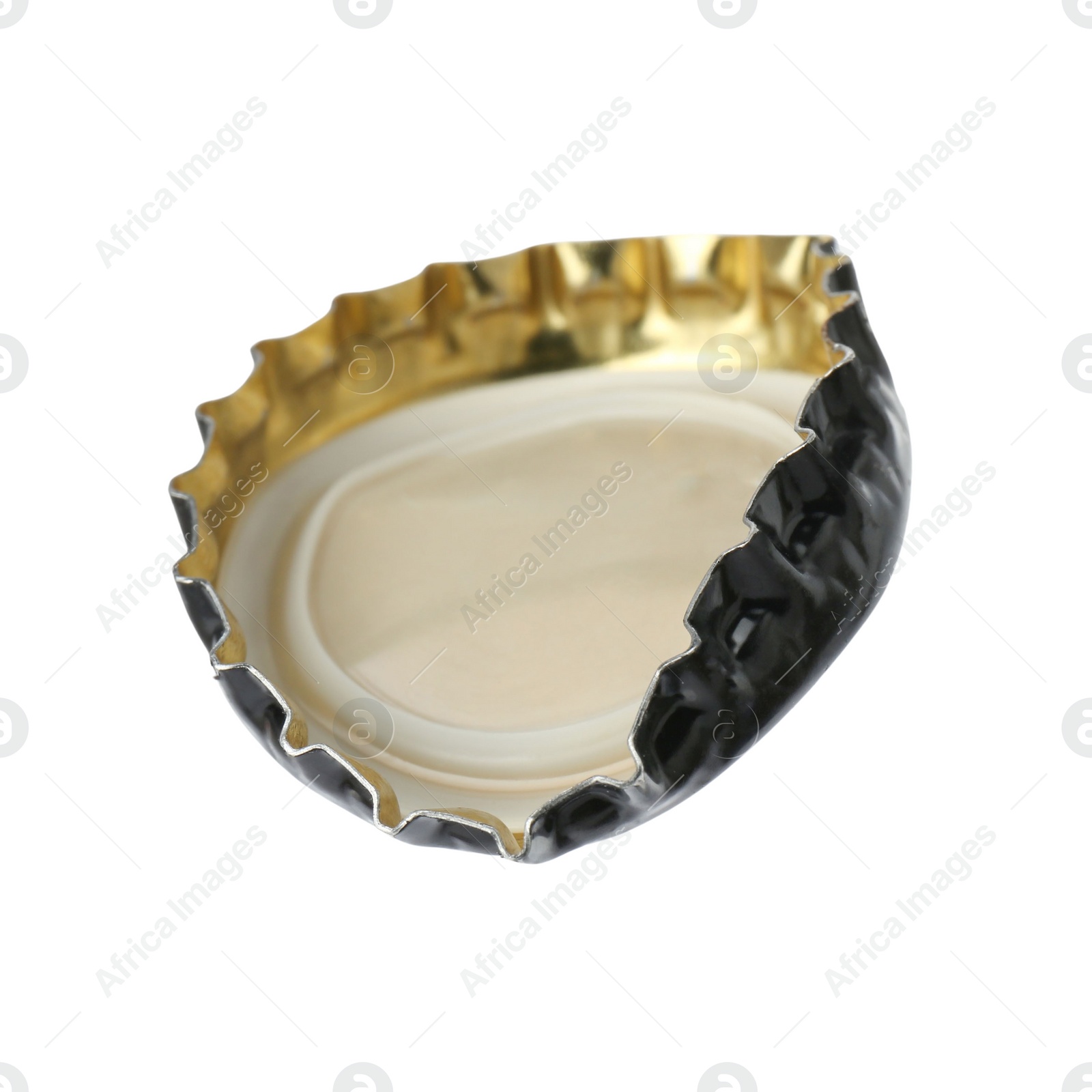 Photo of One beer bottle cap isolated on white