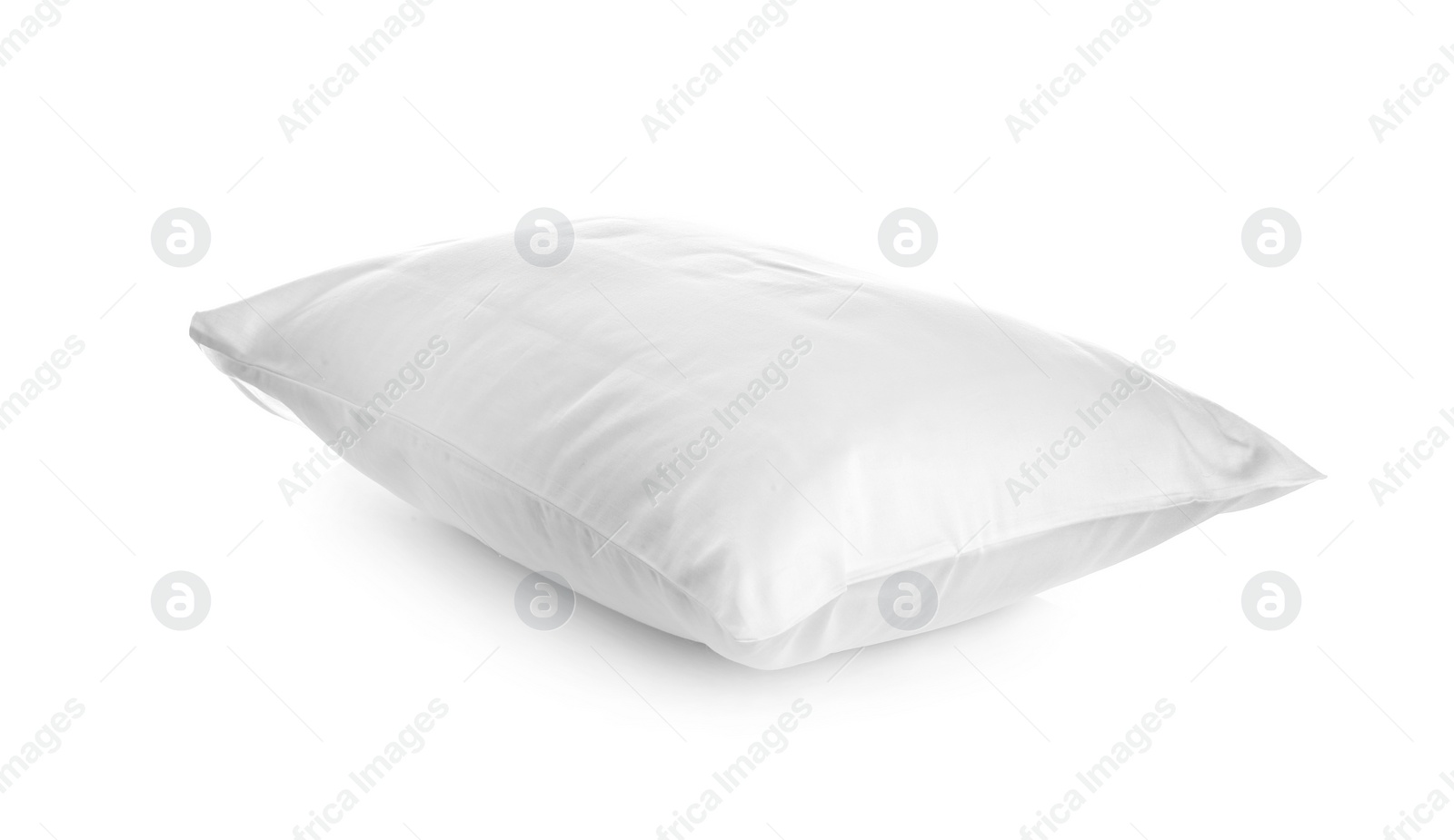 Photo of Clean soft bed pillow on white background