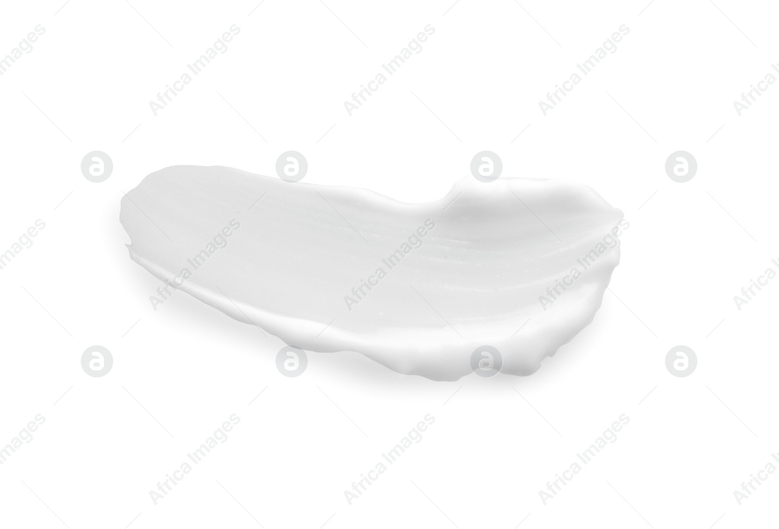 Photo of Sample of facial cream isolated on white, top view