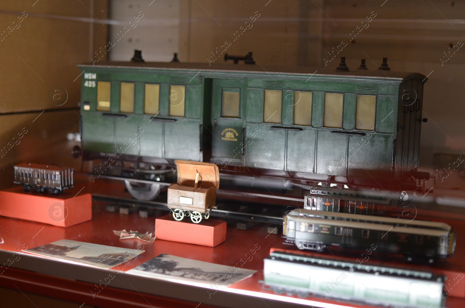 Photo of Utrecht, Netherlands - July 23, 2022: Model of old train on display in Spoorwegmuseum