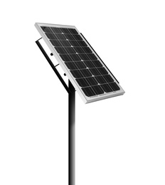 Image of Modern solar panel isolated on white. Alternative energy source