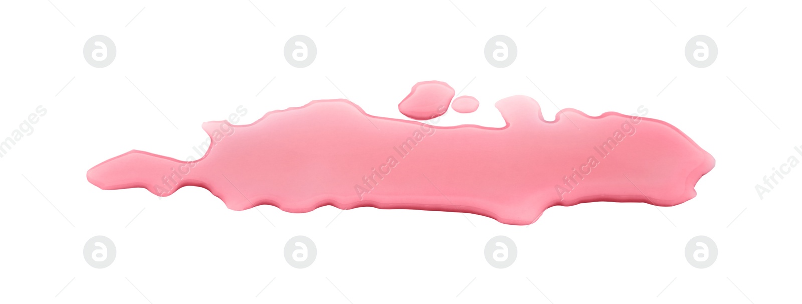 Photo of Puddle of red liquid on white background