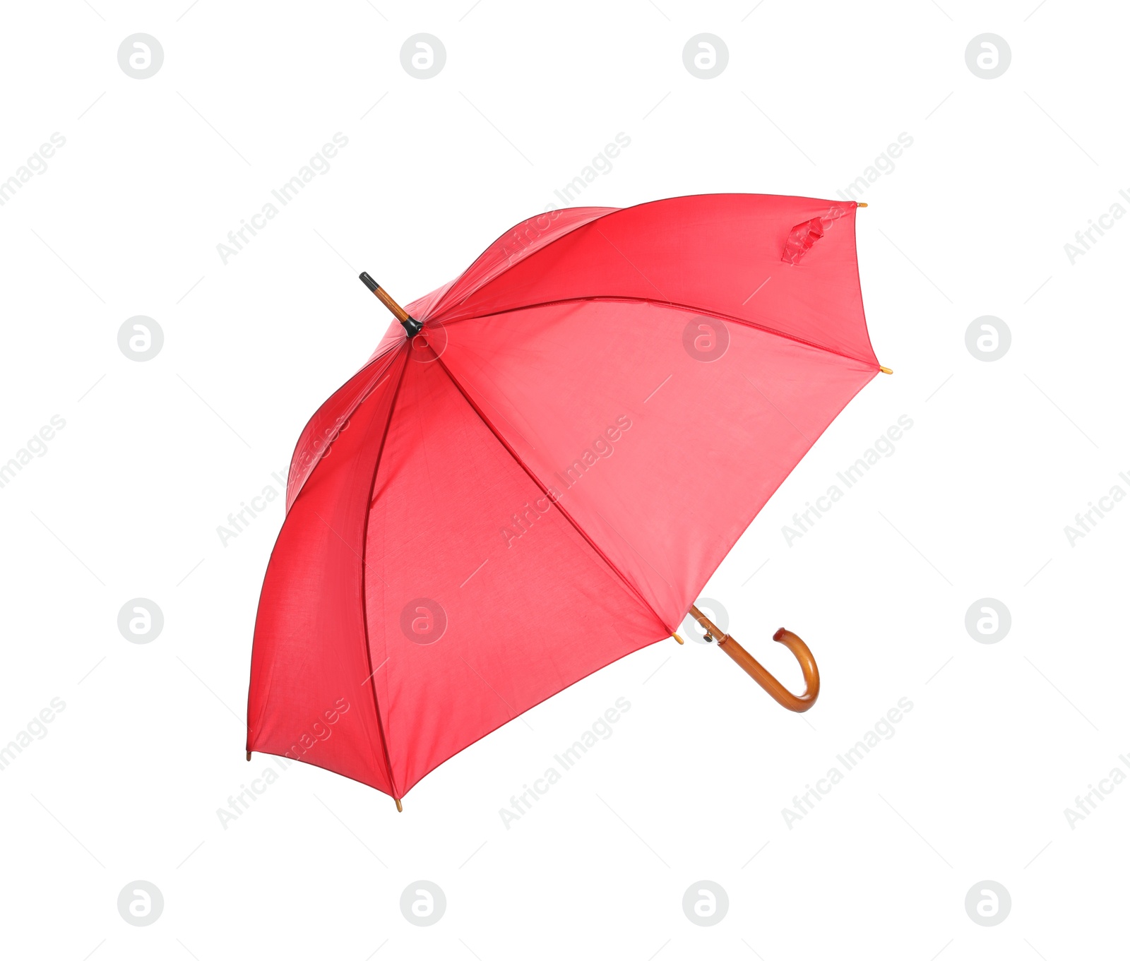 Photo of Beautiful open umbrella on white background