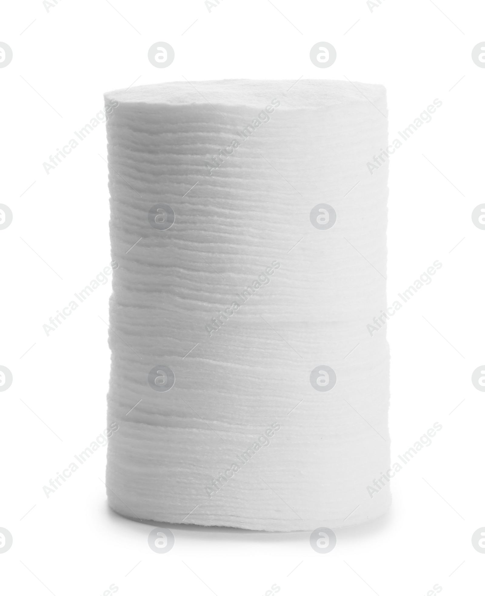 Photo of Stack of cotton pads isolated on white