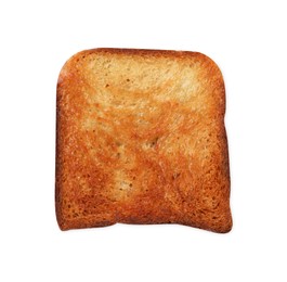 Photo of One piece of fresh toast bread isolated on white, top view