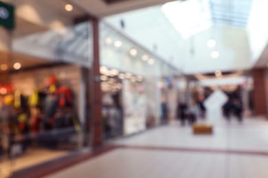 Photo of Blurred view of shopping mall interior. Bokeh effect