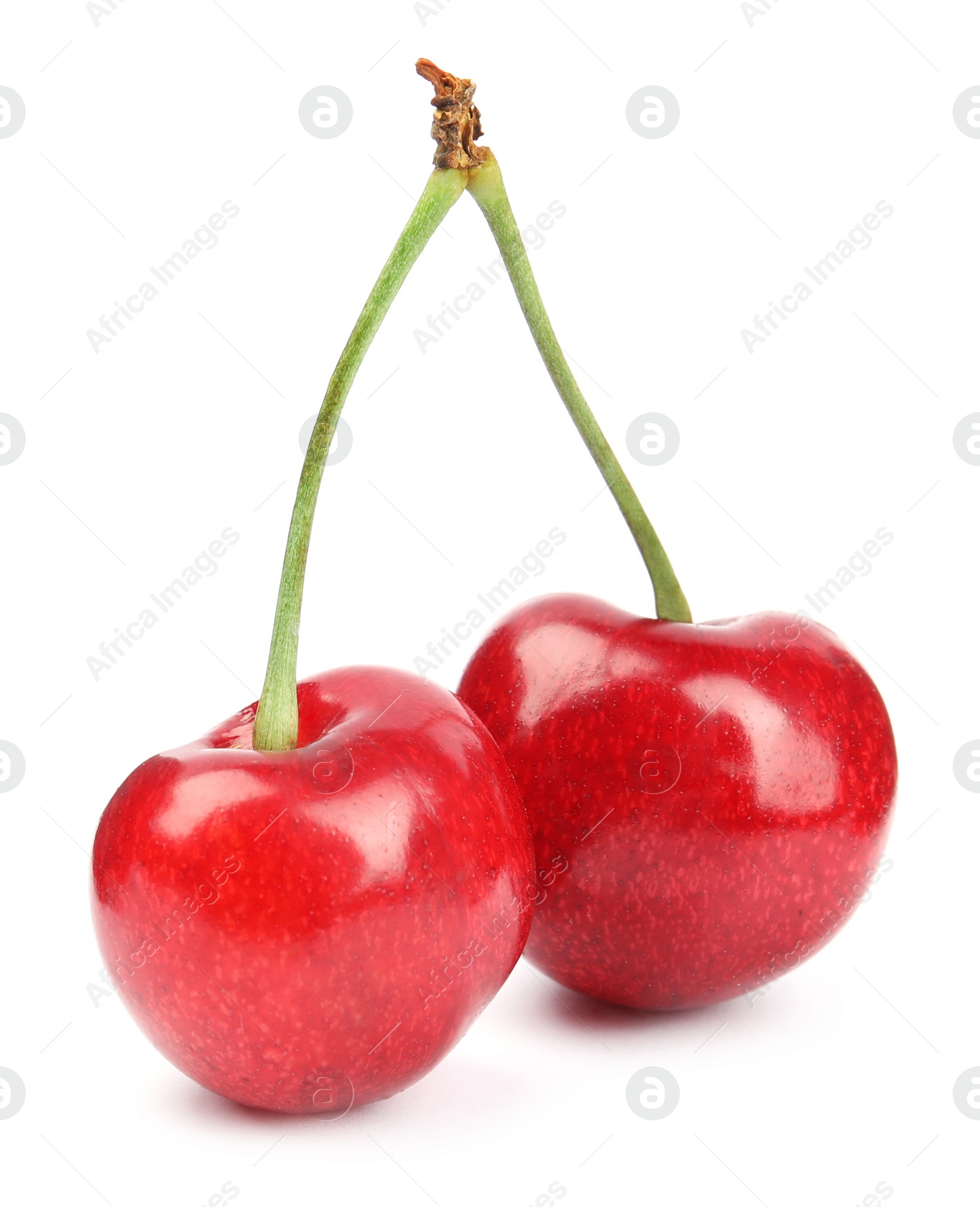 Photo of Delicious ripe sweet cherries on white background