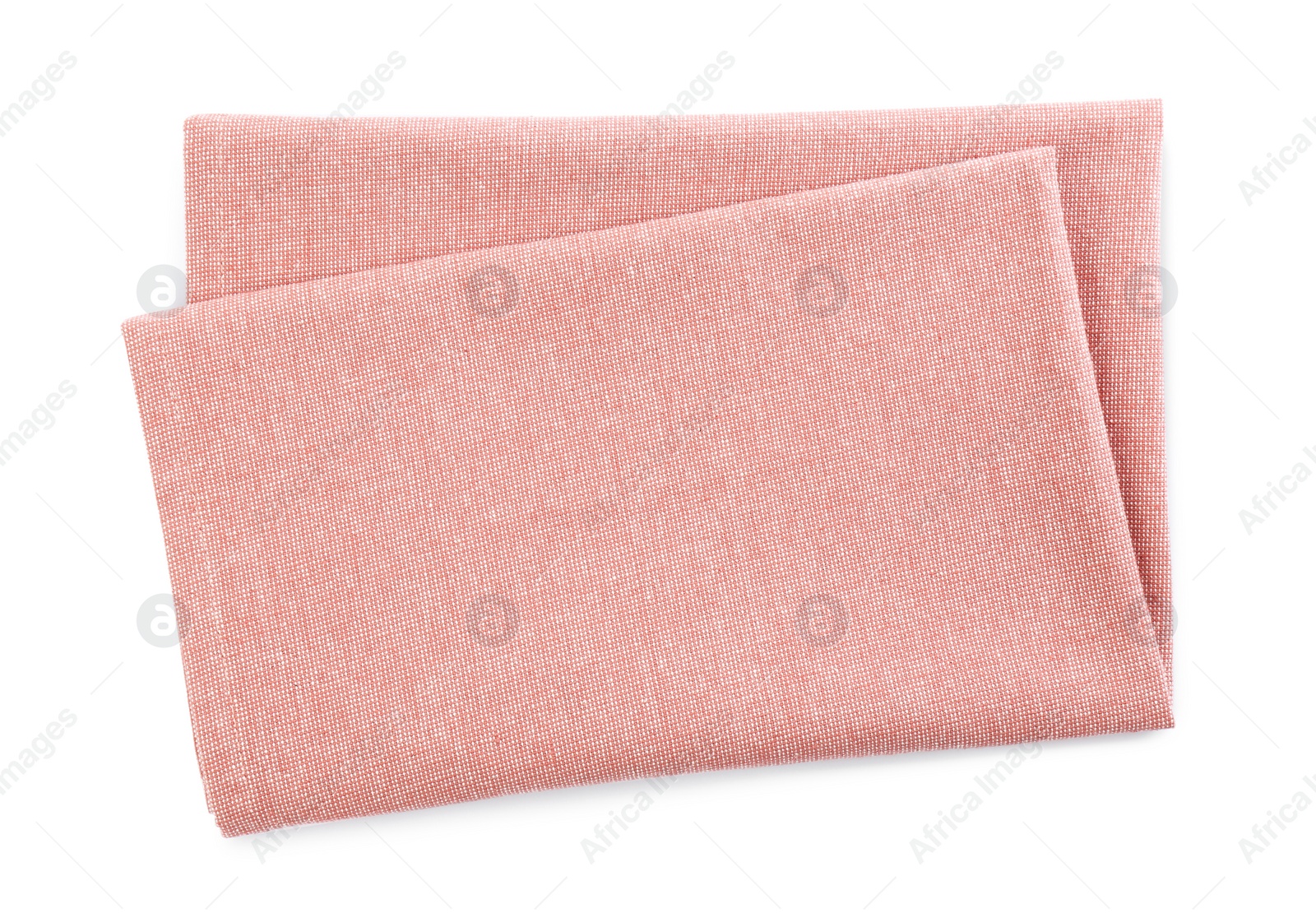 Photo of Stylish color fabric napkin isolated on white, top view