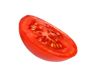 Slice of fresh ripe tomato isolated on white